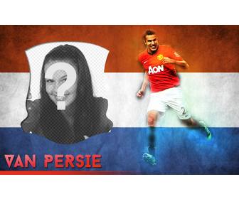 coloque sua foto ao lado robin persie jogador futebol holandes