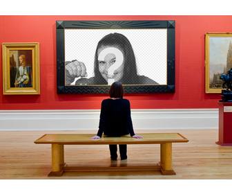 fotomontagem colocar sua foto em um museu arte aos olhos um visitante