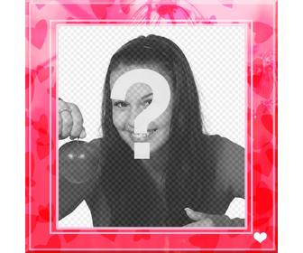 moldura rosa com coracões sua foto do perfil das redes sociais
