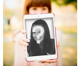 montar fazer uma selfie com um ipad