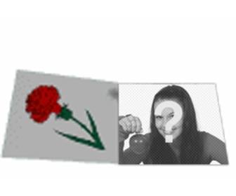 personalizar animacão carta amor animado com uma rosa com sua foto