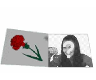personalizar animacão carta amor animado com uma rosa com sua foto