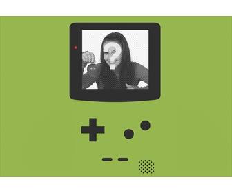 background game boy suas fotos em uma tela laptop crie
