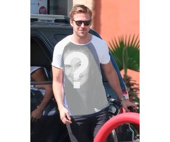 coloque sua foto na t-shirt ryan gosling