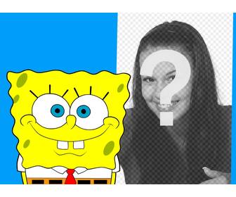 colagem colocar sua foto com bob esponja