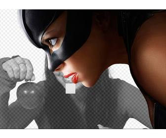 catwoman fotomontagem colocar uma foto ao lado dele