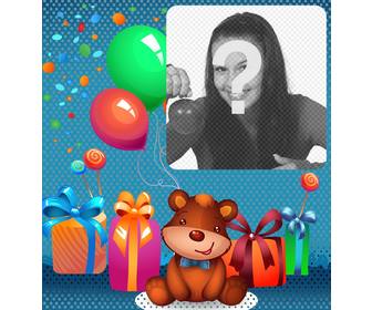 ecard aniversario das criancas com um urso