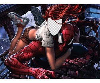 fotomontagem com mary jane e spider-man colocar sua foto em seu