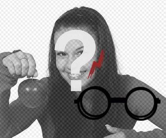 etiqueta com oculos harry potter e cicatriz