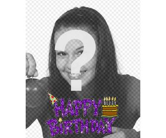 birthday card com efeito glitter personalizaveis com sua foto