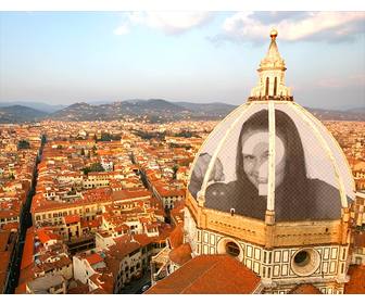 cartão postal colocar sua foto na cupula italiano