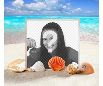 photo frame marinha colocar sua foto em uma praia