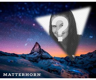 cartão postal do matterhorn com sua foto