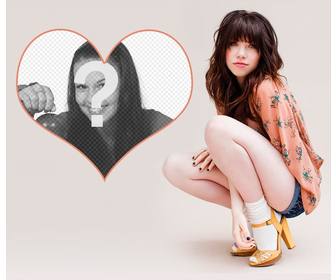 fotomontagem com carly rae e sua foto em um coracão