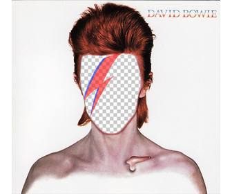 fotomontagem com capa do cd david bowie