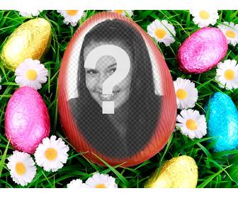 fotomontagem colocar sua imagem um ovo pascoa
