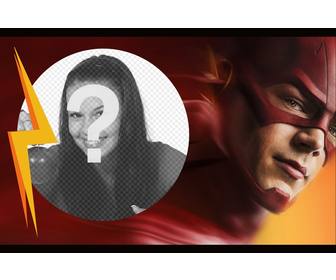 fotomontagem com um super-herois em flash