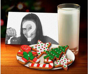 colagem do natal colocar sua foto com biscoitos gengibre