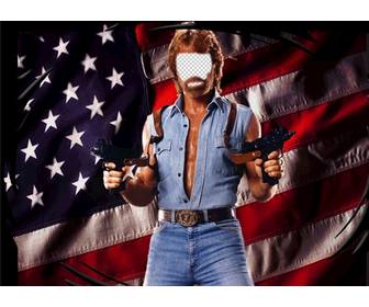 fotomontagem chuck heroi americano norrisn editar