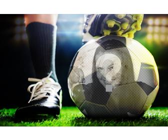 fotomontagem colocar sua foto em uma bola futebol