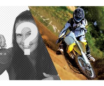 fotomontagem com uma moto motocross