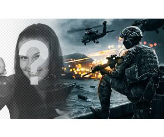 battlefield video game fotomontagem com sua foto