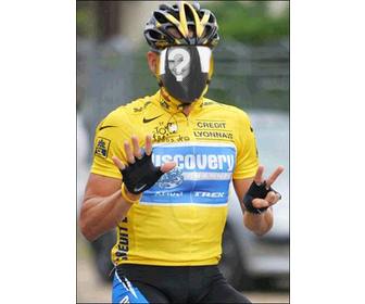 fotomontagem lance armstrong comemorando seus 7 tours