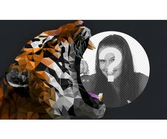 foto quadro em sua foto aparece com um tigre