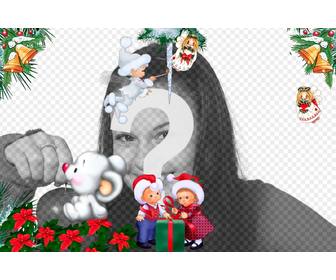 childrens fotomontagem natal com anjos e criancas