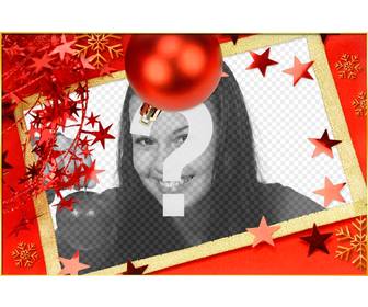 cartão natal com uma bola vermelha e as estrelas personalizacão cartão