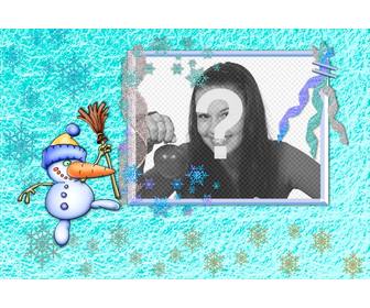 cartão natal com um boneco neve divertido