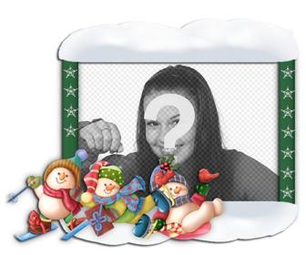 natal moldura com enfeites criancas patinacão