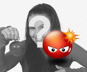 emoticon uma bomba vermelha prestes explodir