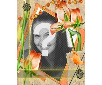 frame do molde com flores e sua foto