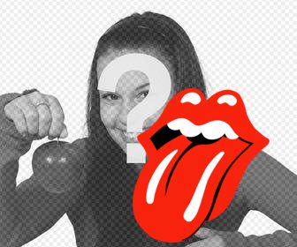 fotomontagem da lingua rolling stones voce pode colocar em suas fotos uma etiqueta editor on-line