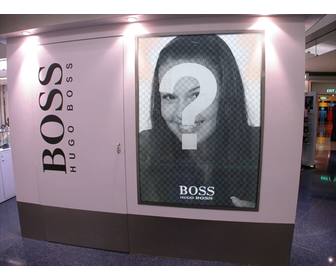 fotomontagem colocar sua foto modelo em um cartaz da propaganda hugo boss