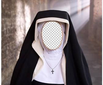 fotomontagem uma freira colocar foto do seu rosto