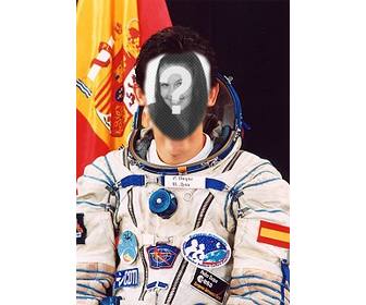 efeito da foto onde voce pode colocar seu rosto corpo pedro duque astronauta espanhol