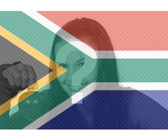 efeito da foto da bandeira sul africano sua foto