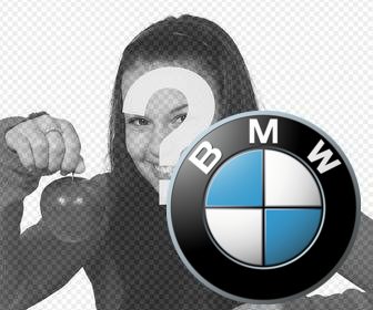 bmw logo etiqueta suas fotos