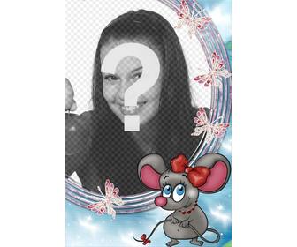 moldura ratinho apaixonado colocar uma foto fundo online
