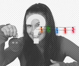 etiqueta luzes natal decorar luzes coloridas sua foto