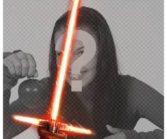 foto efeito kylo ren sabre luz sua foto