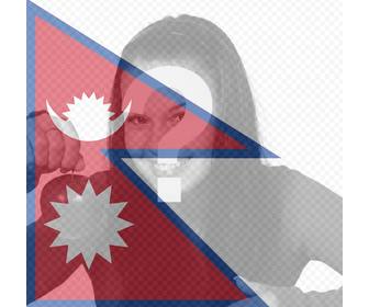 efeito da foto da bandeira nepal sua foto