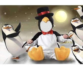 traje do pinguim virtual as criancas voce pode editar fotomontagem