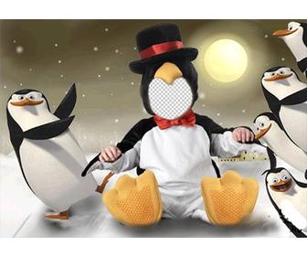 traje do pinguim virtual as criancas voce pode editar fotomontagem