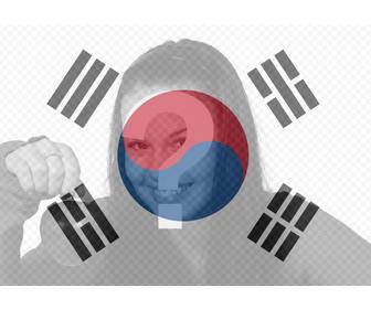 filtro da bandeira da coreia do sul sua foto