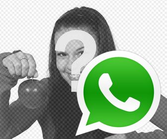 autocolante com o logotipo whatsapp colocar nas suas fotografias