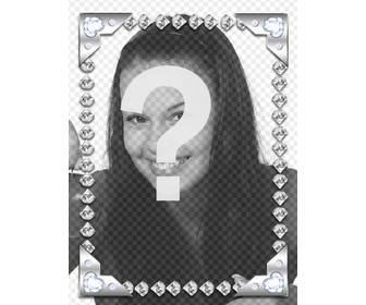 frame retrato com diamantes brilhantes decorar suas fotos