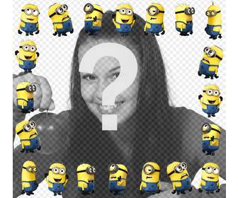 frame retrato livre com minions fazer upload um